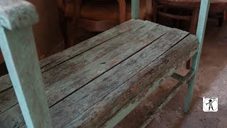 реставрация старой бабушкиной скамейки (гибка дерева паром)