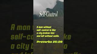 A man without self-control is like a city broken into and left without walls. - Proverbs 25:28