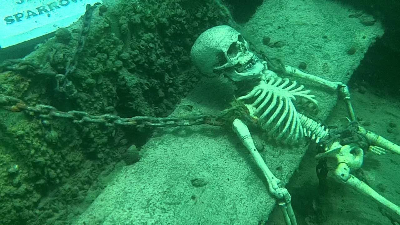 Находка тел. Скелеты в затонувших кораблях.