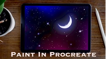How to draw Night Sky in Procreate |iPad Painting Tutorial | Paint with Basic Brushes | The Pro Art