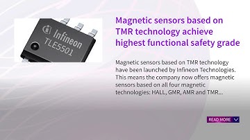Magnetic sensors based on TMR technology achieve highest functional safety grade