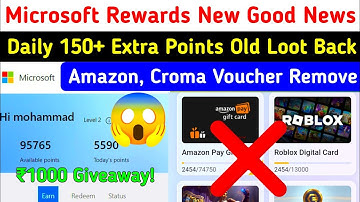 Microsoft Rewards Gift Cards Remove😱Old Loot Back🤑Microsoft rewards Amazon gift card redeem solution