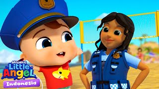 Beach Rescue Team | Little Angel in Indonesian | Cartoons and Children's Songs