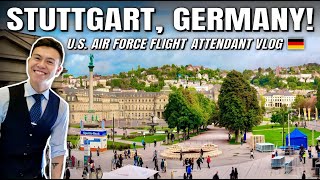 Layover in Stuttgart, Germany as a U.S. Air Force Flight Attendant! VLOG 🇩🇪