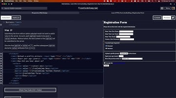 LEARN HTML FORMS BY BUILDING A REGISTRATION FORM STEP 37 #freecodecamp #learncss #registrationform