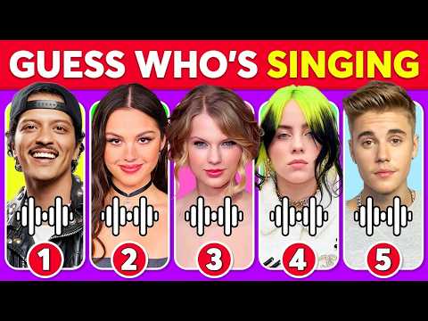 Guess WHO'S SINGING 🎤🎵  Celebrity Song Edition  Bruno Mars, Olivia Rodrigo, Taylor Swift, Doja