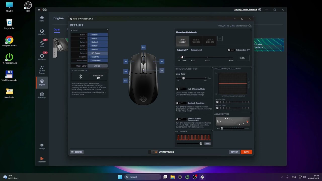 Wie ändere ich die DPI bei der STEELSERIES Rival 3 Gen 2 Maus?