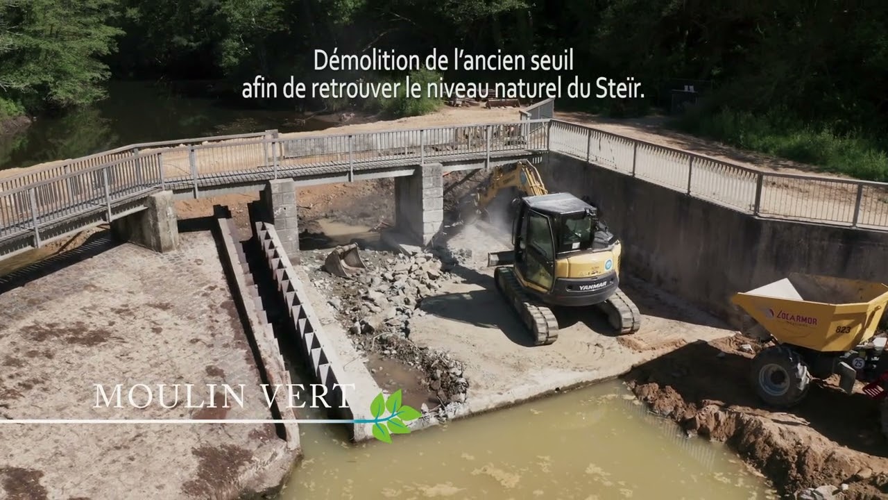 Continuité écologique : aménagement des ouvrages Moulin Vert & Moulin au Duc sur la rivière du Steïr