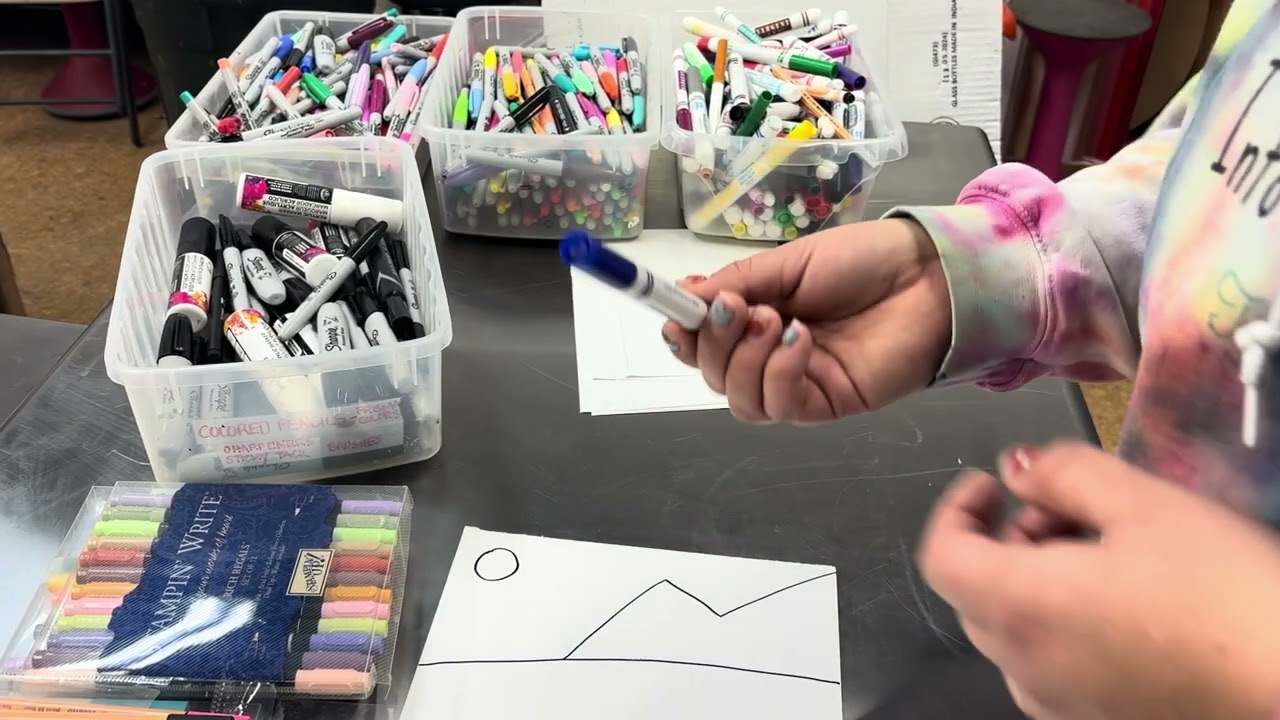 Line drawing landscape k, 1, 2