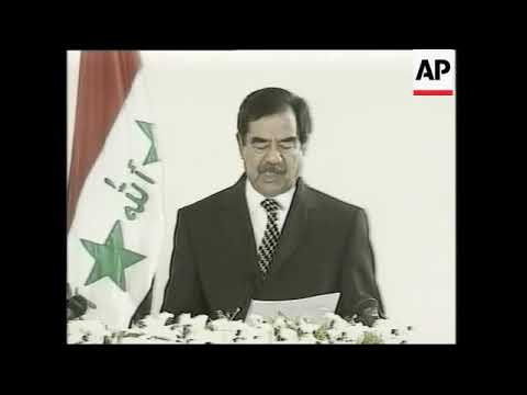 خطاب الرئيس العراقي صدام حسين بمناسبة الذكرى 82 لتاسيس الجيش العراقي عام 2003 