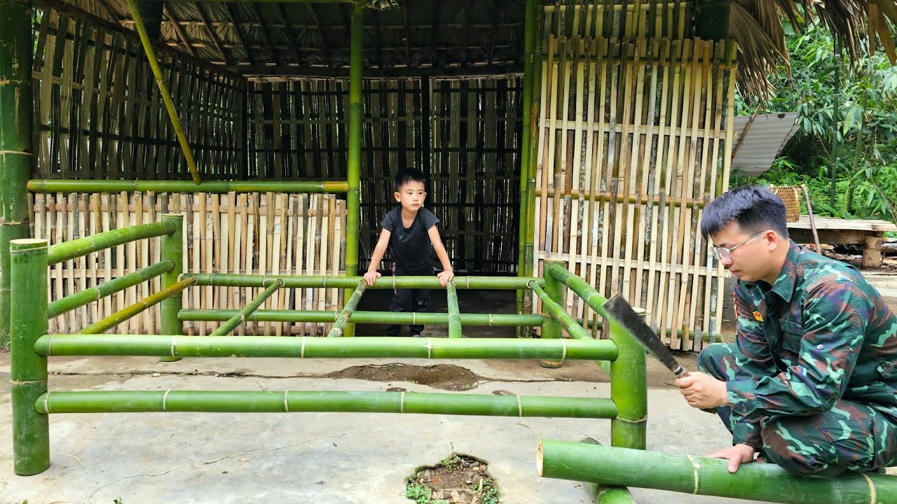 Build a bamboo house -How to make a bamboo bed /Trieu Khang.