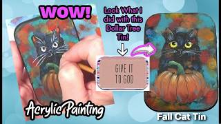 WOW! Dollar Tree Tin and Acrylic Painting @lonnalamb