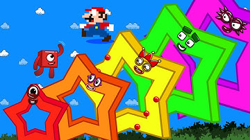 Mario Escape vs STAR SHAPES Numberblocks Maze mix level up | Game Animation | MR Toons