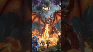 🐉 Dragon Attack on Jungle 🔥 Monkey Escape #Shorts