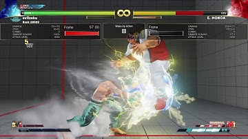 STREET FIGHTER V punishing honda ex blocked with Ryu