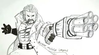 Menggambar Roger Mobile Legends Keren Banget , How To Draw Roger Mobile Legends