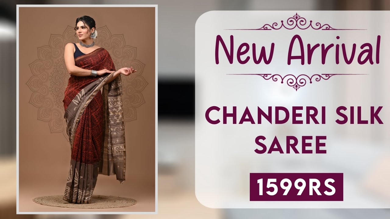 Chanderi Silk Saree || New Collection || Free shipping charges || Shifa ...
