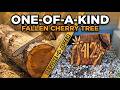 Fallen Cherry Tree Becomes a One-of-a-Kind Address Marker