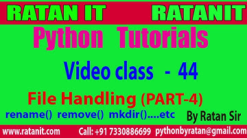 Python Tutorial || Video class-44 ||File Handling Part-4 || By Ratan sir