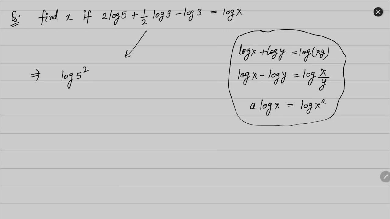 find-x-if-2log5-1-2log9-log3-logx-logarithmic-questions-youtube