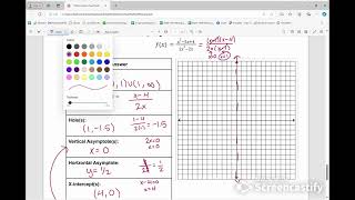 Graphing Rationals Ex. 3 (Unit 4 Test Preview)