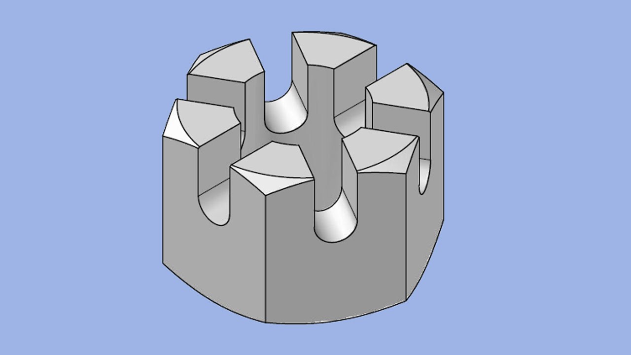 Cute Neat Sketch Of Slotted Nut Drawing with simple drawing