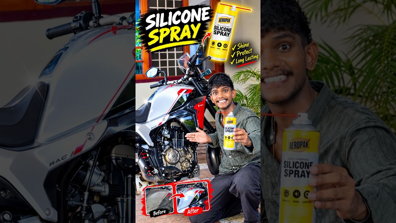 സ്പ്രേ ഉപയോഗിച്ചപ്പോൾ ബൈക്കിന്റെ തിളക്കം കണ്ടോ! 😳✨|#shorts #shortsfeed #youtubeshorts