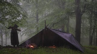 2 Day Camping in Rain RELAXING Magical Forest