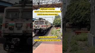 2 trains crossing #130kmph #easternrailways #train #trainvideo #indianrailways #railway #wap7 #wap4