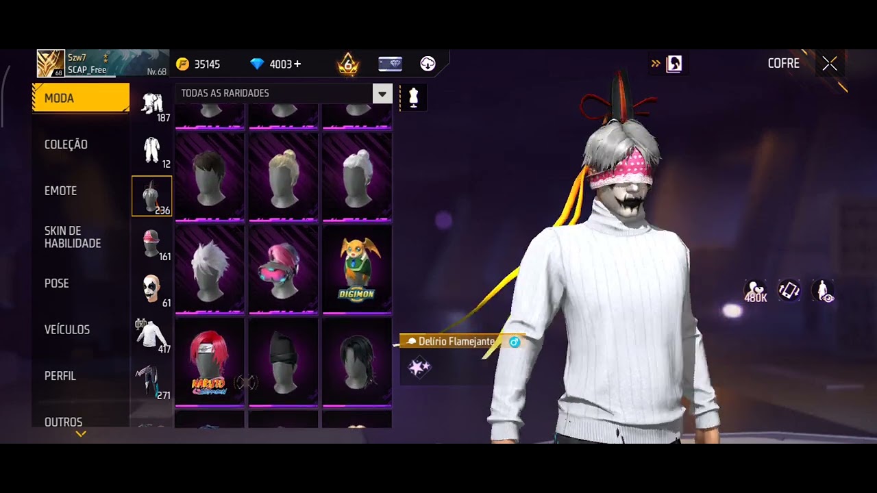 Mostrando minha conta de FF