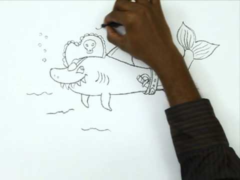 How to Draw a Cartoon Pirate Shark