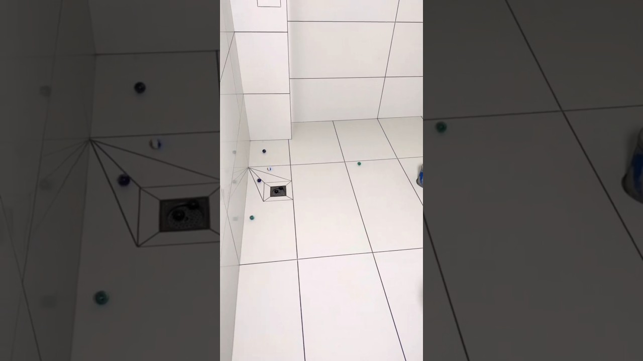 Testing Floor Slope with Marbles! Will They Roll to the Drain? 🏠⚙️ 