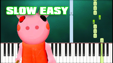 Piggy Roblox Menu Theme (Slow Easy Piano Tutorial) (Anyone Can Play)