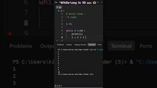 Python While Loop Explained 🔥 | Print 1 to 10 | Python for Beginners #shorts #learnpython