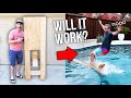 WE MADE A GIANT POPSICLE STICK BOAT!!...will it work?...