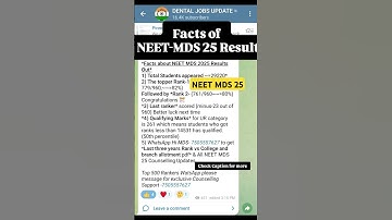 NEET MDS 2025 Results || MDS Counselling Choice Filling All India Quota Deemed Central State Quota
