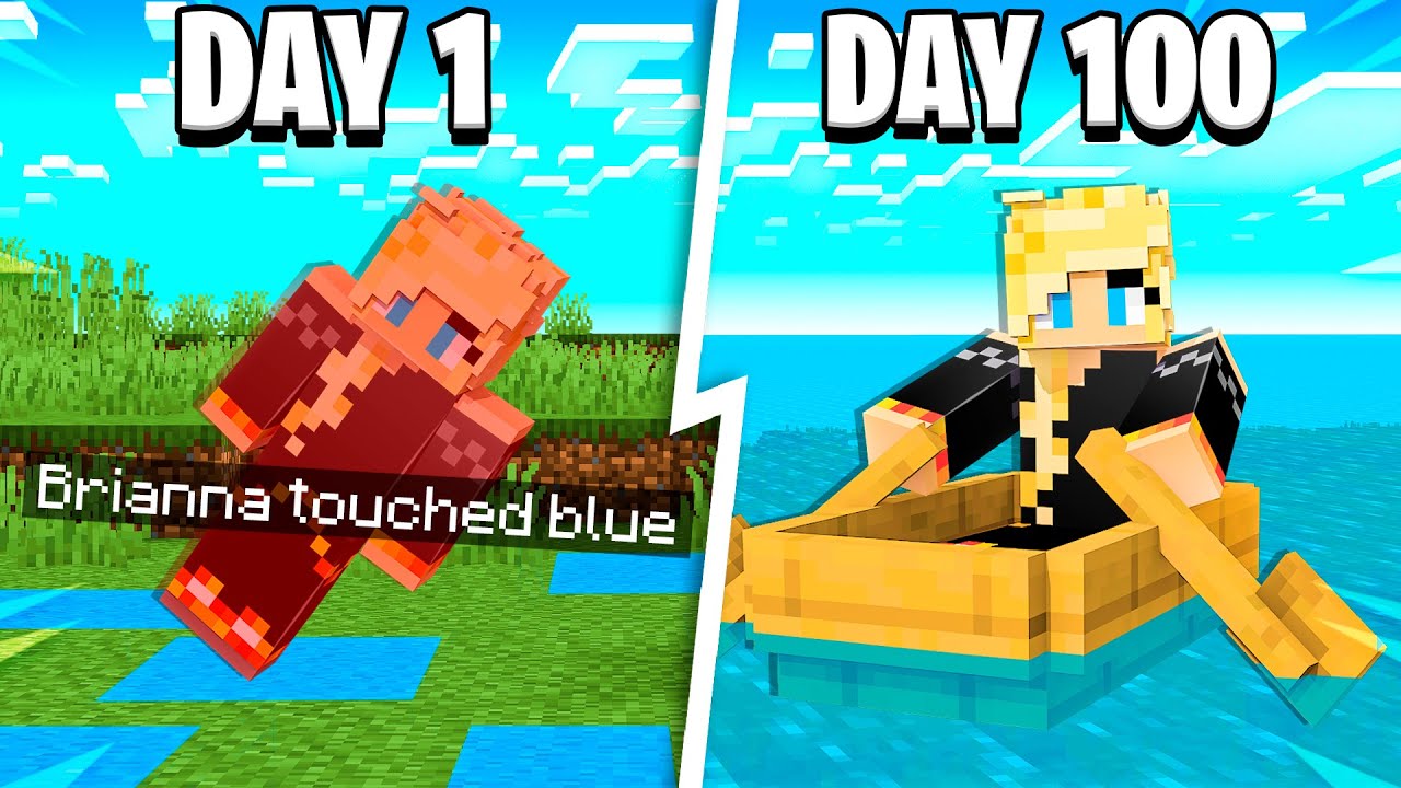 I Survived 100 Days but I Can't Touch the Color Blue in Minecraft