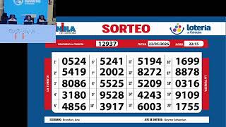 Sorteo de Quiniela LA TURISTA N.º 12937 - 22/05/2026– 22.15 hs