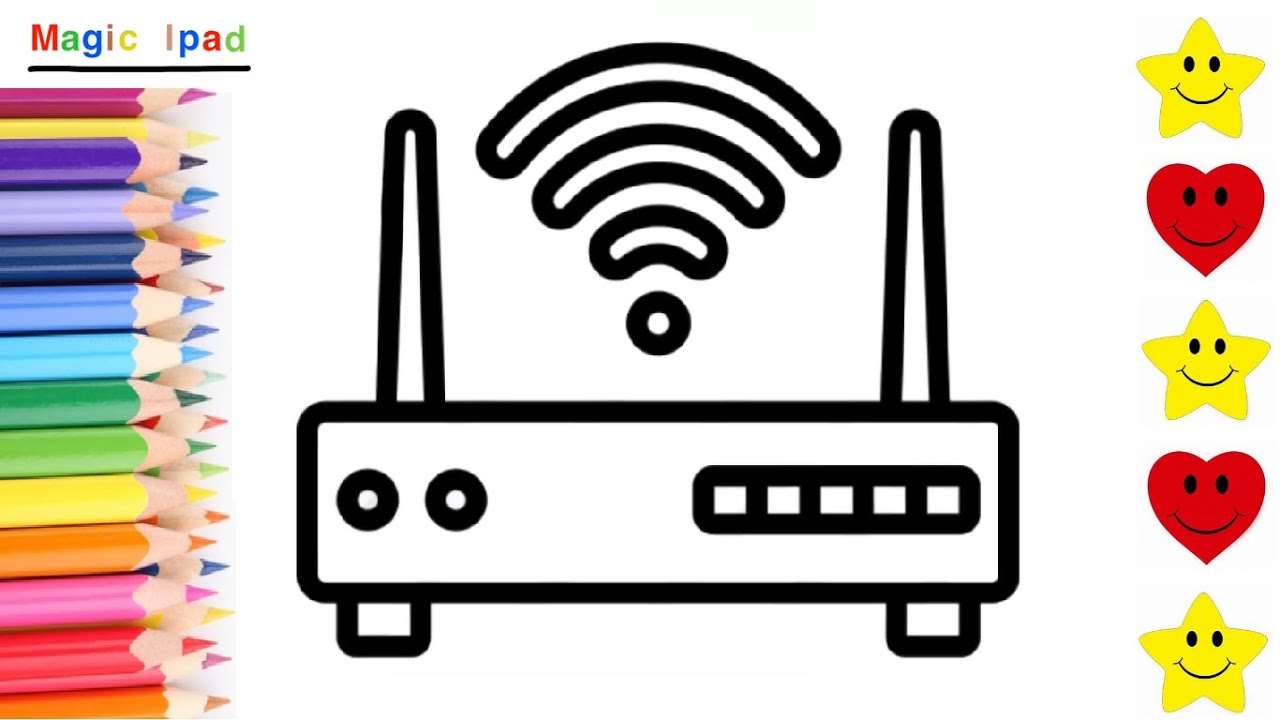 Como dibujar un ROUTER WIFI | dibujos para niños 💓⭐ How to draw a WIFI  ROUTER | drawings for kids - thptnganamst.edu.vn