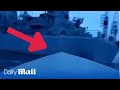 Moment ukraine kamikaze sea drone smashes into russian spy ship ivan khurs