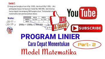 Menentukan model matematika Program linier