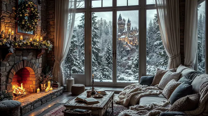 Winter’s Silent Glow ❄✨ Cozy Fireplace & Snowstorm Ambience for Deep Sleep