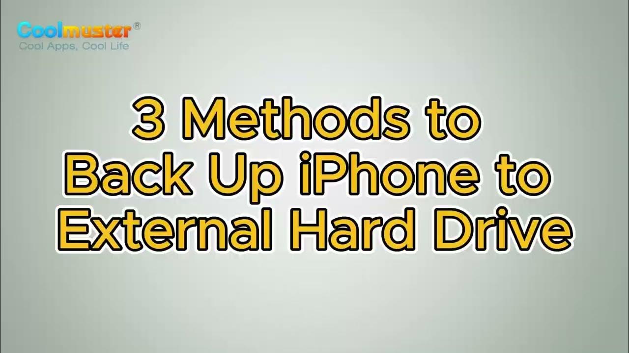 How to Back Up iPhone to External Hard Drive in 3 Methods YouTube