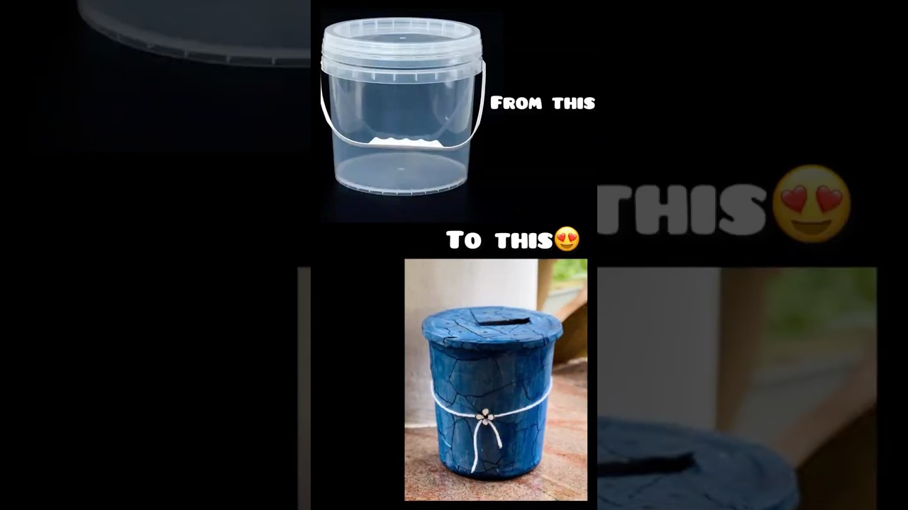 DIY coin box🤩| coin box from plastic container🥳| craft ideas| craft works| How to make coin box😍