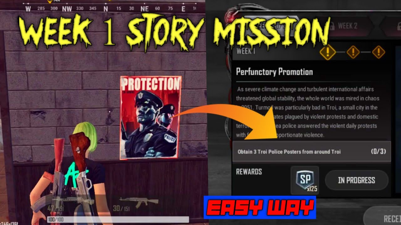 EASY WAY TO COMPLETE WEEK 1 STORY MISSION IN ONE MATCH | PUBG NEW STATE