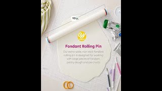 Wilton Large Fondant Roller with Guide Rings, 13 Inches