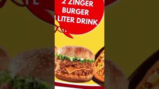 1 large pizza+ 2 zinger burger + ltr drink only ( 1599 ) #pizzahut #pizzatime #pizza #yummyfood