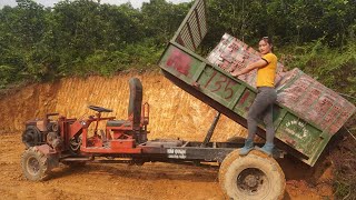 Transporting sand, gravel, cement go to the farm - Build brick foundations - Green forest life