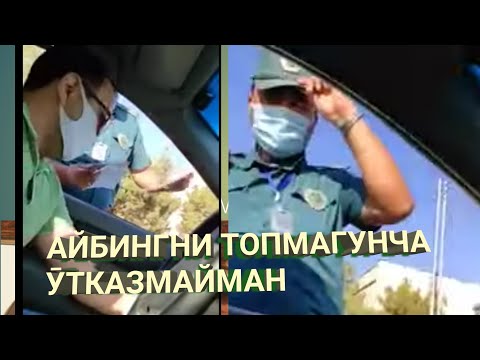 АЙБИНГНИ ТОПМАГУНЧА ӮТКАЗМАЙМАН. ГАИ ХОДИМИНИНГ ХАЙДОВЧИДАН ТАЛАБИ НИМА?