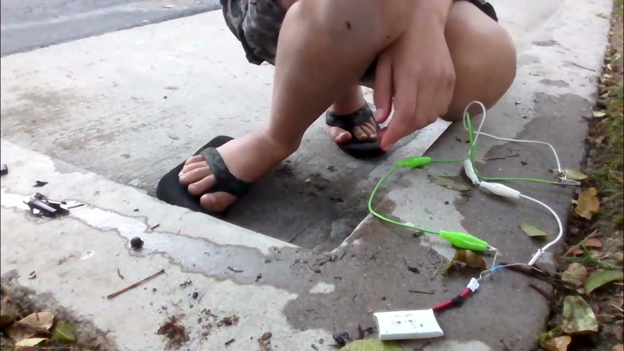 what happens if you puncture a battery while its working? Full video